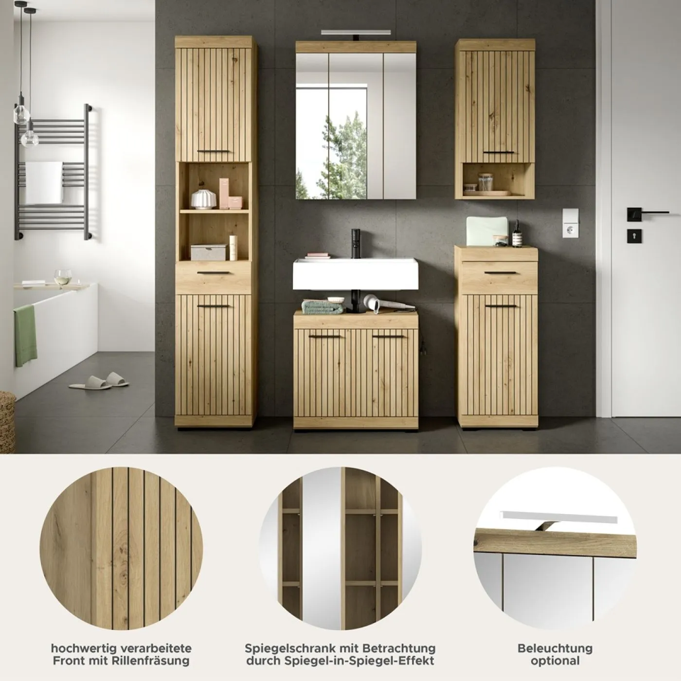 Badezimmer-Set Scout 2 | Artisan Eiche | 5-teilig