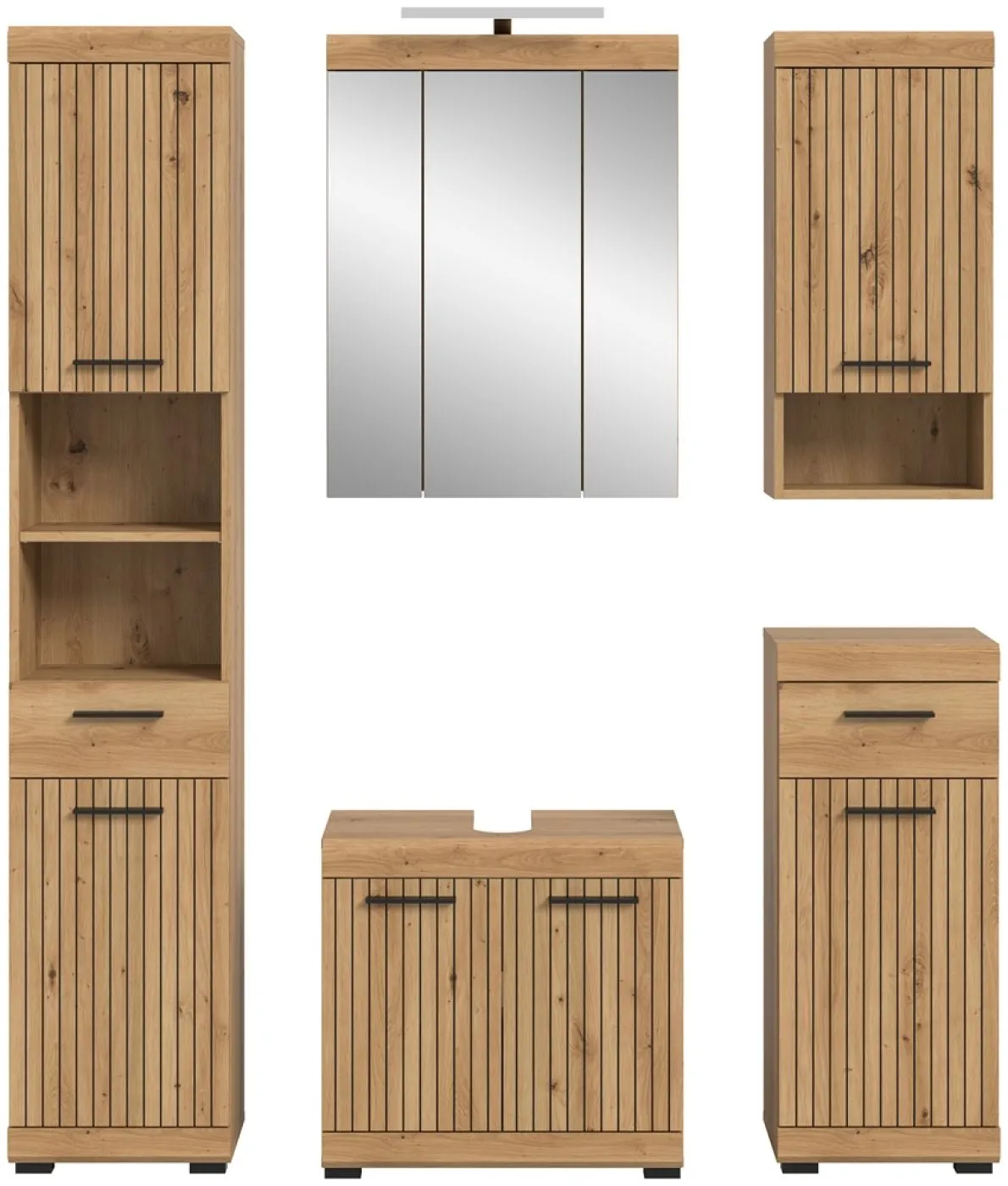 Badezimmer-Set Scout 2 | Artisan Eiche | 5-teilig mit Aufsatzleuchte