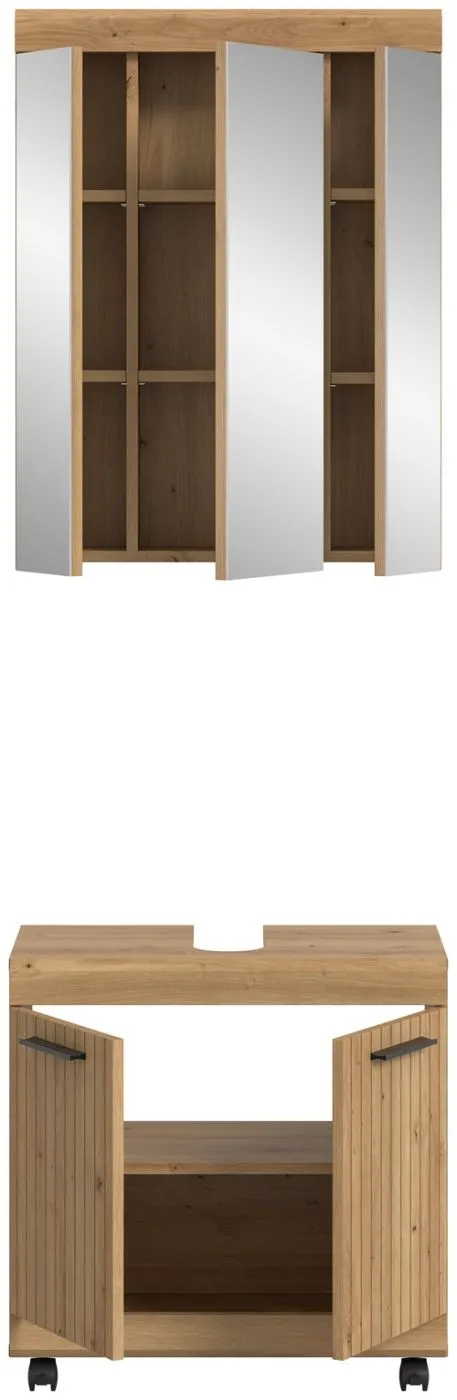 Badezimmer-Set Scout 2 auf Rollen | Artisan Eiche | 2-teilig ohne