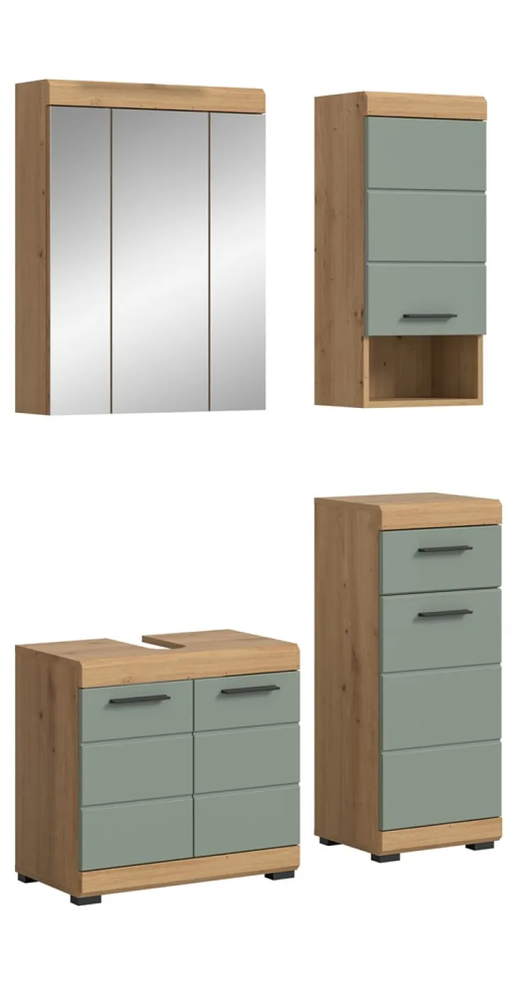 Badezimmer-Set Scout 2 | Salbei / Artisan Eiche | 4-teilig