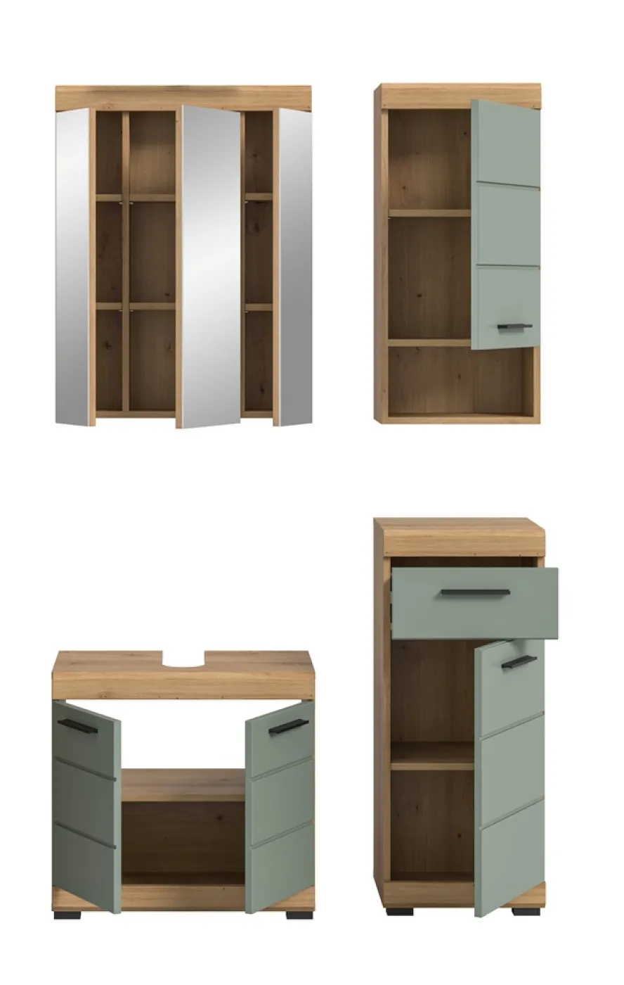 Badezimmer-Set Scout 2 | Salbei / Artisan Eiche | 4-teilig
