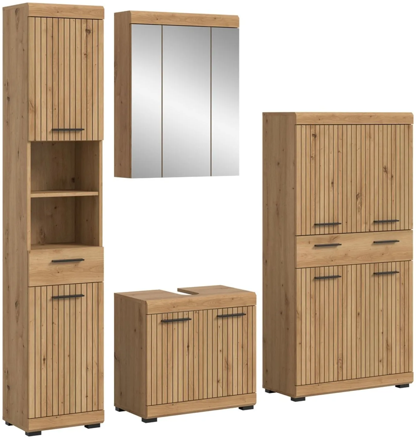 Badezimmer-Set Scout 3 | Artisan Eiche | 4-teilig ohne Aufsatzleuchte