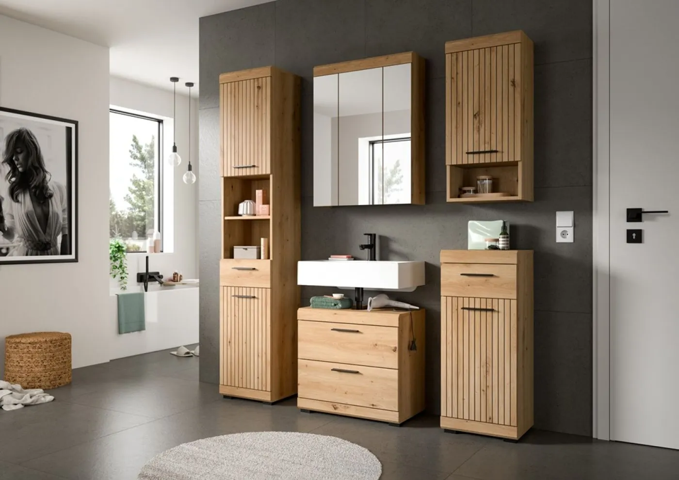 Badezimmer-Set Scout 3 | Artisan Eiche | 5-teilig
