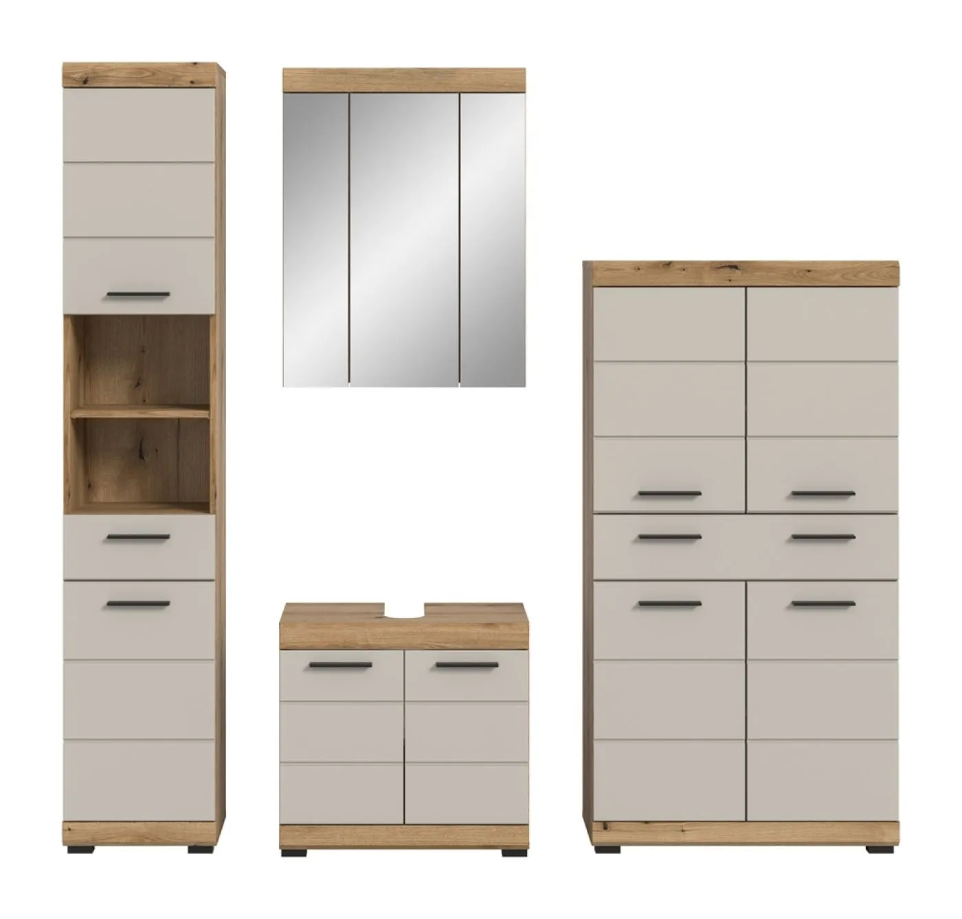 Badezimmer-Set Scout 3 | Kaschmir / Evoak Oak | 4-teilig