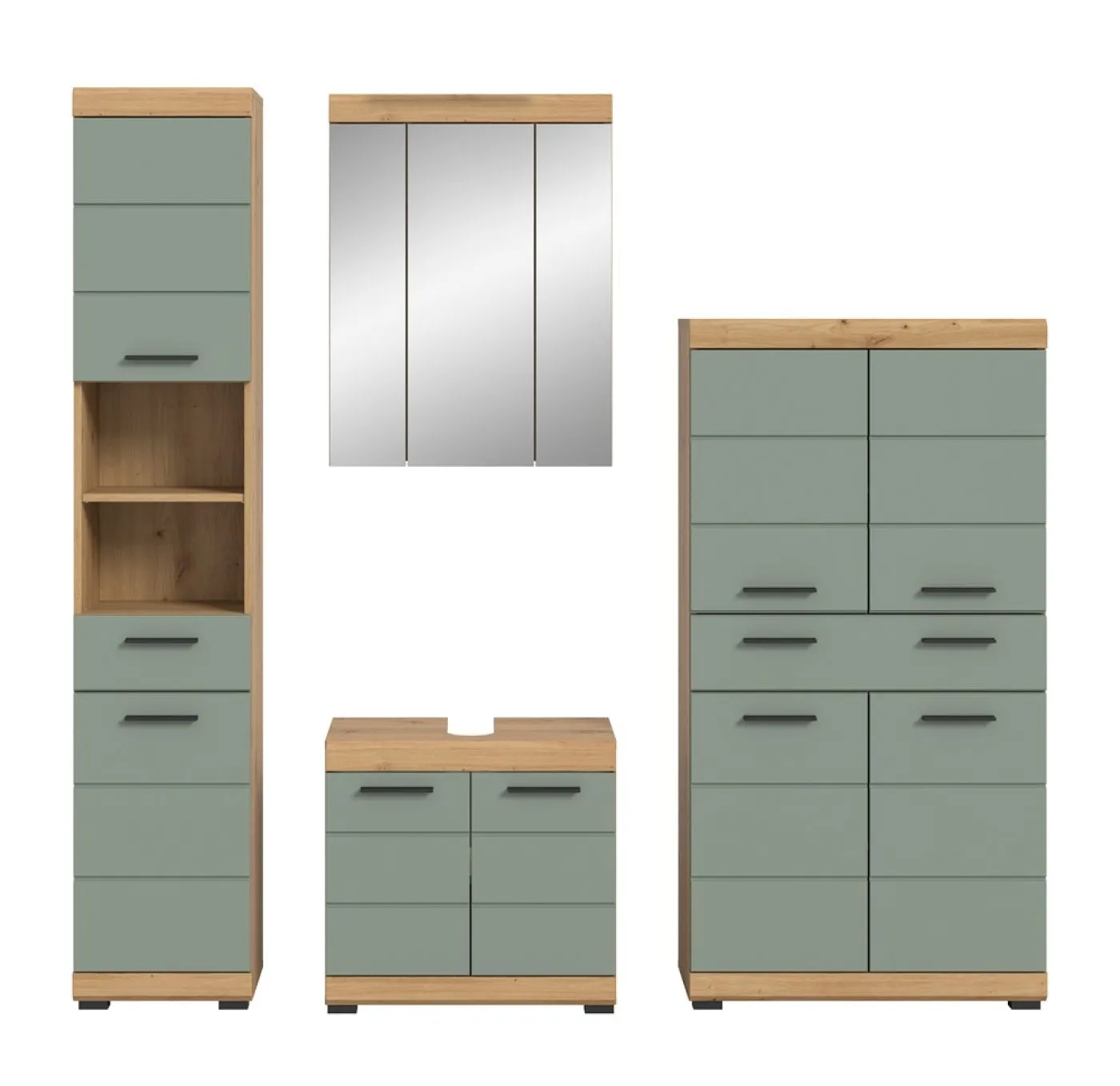 Badezimmer-Set Scout 5 | Salbei / Artisan Eiche | 4-teilig 2a