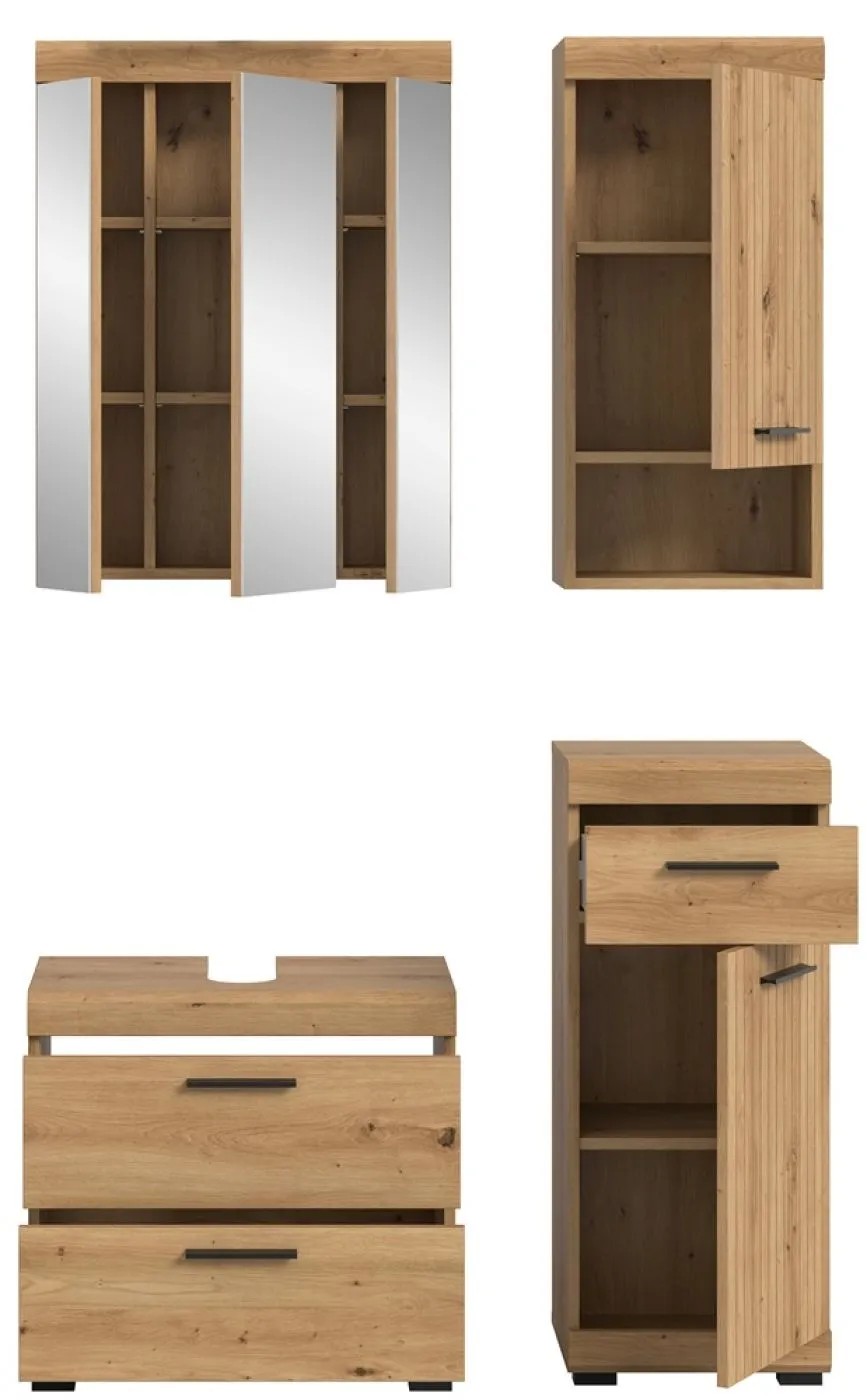 Badezimmer-Set Scout 6 | Artisan Eiche | 4-teilig ohne Aufsatzleuchte