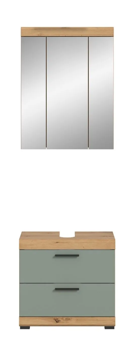 Badezimmer-Set Scout 6 | Salbei / Artisan Eiche | 2-teilig