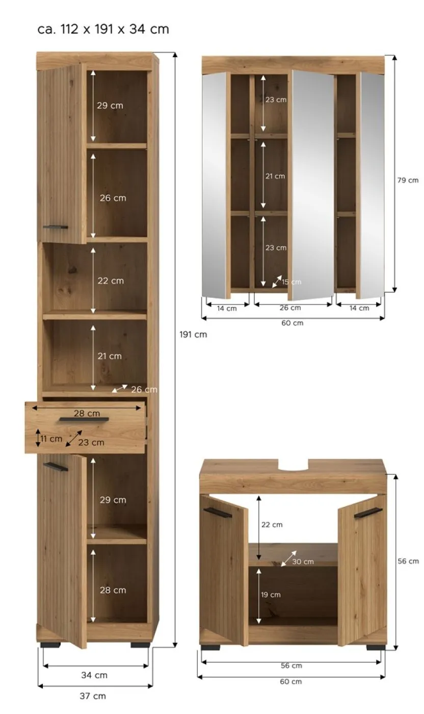 Badezimmer-Set Scout | Artisan Eiche | 3-teilig