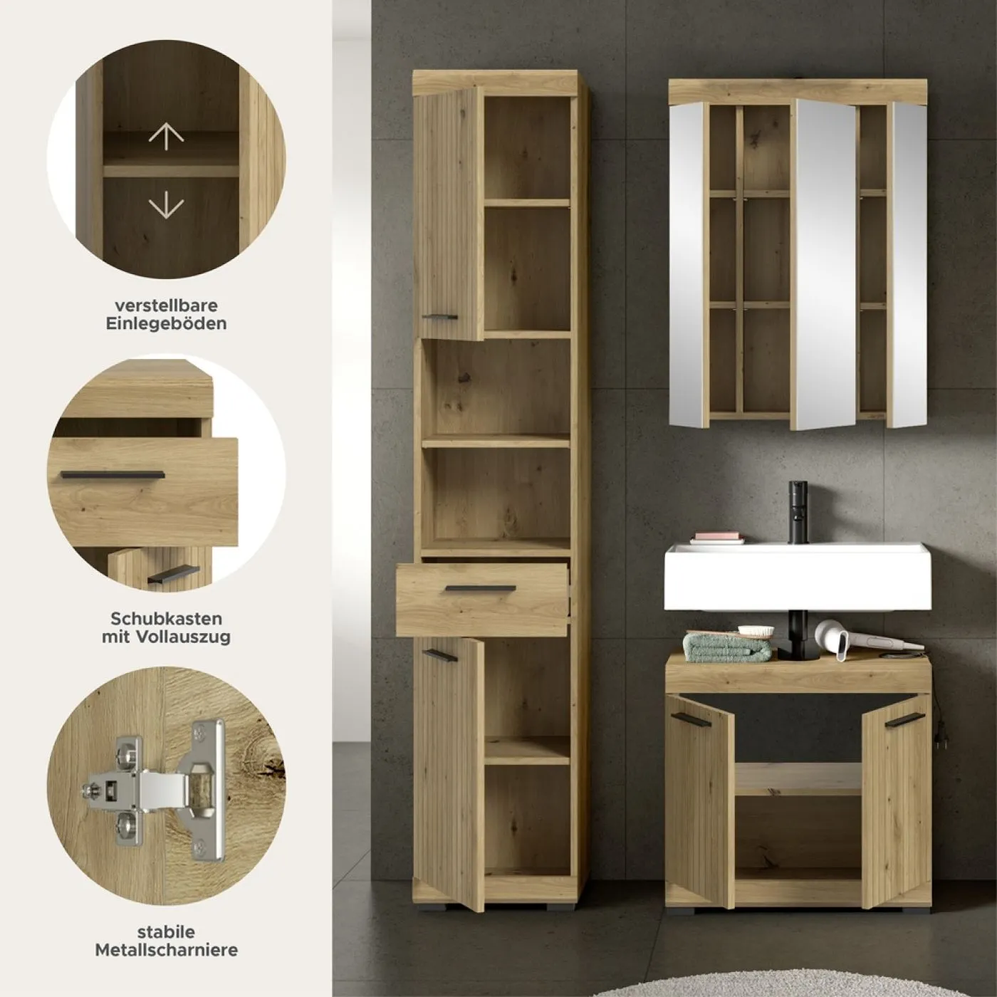 Badezimmer-Set Scout | Artisan Eiche | 3-teilig
