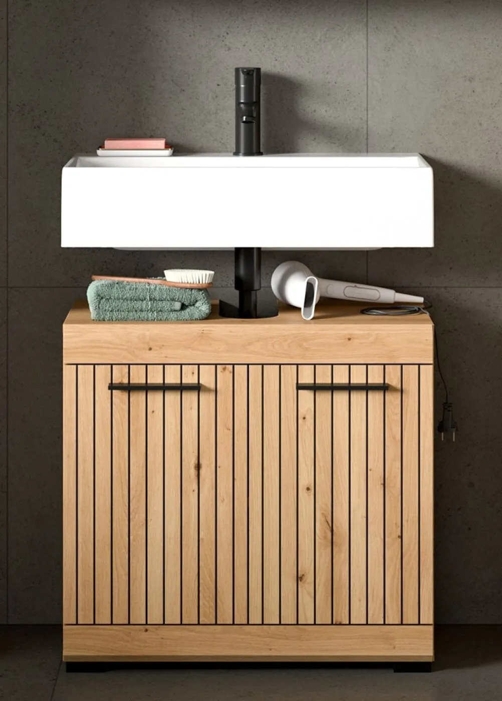 Badezimmer-Set Scout | Artisan Eiche | 4-teilig mit Aufsatzleuchte