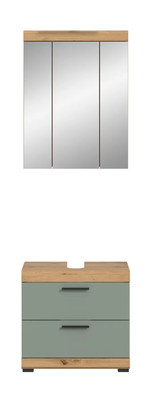 Badezimmer-Set Scout 6 | Salbei / Artisan Eiche | 2-teilig