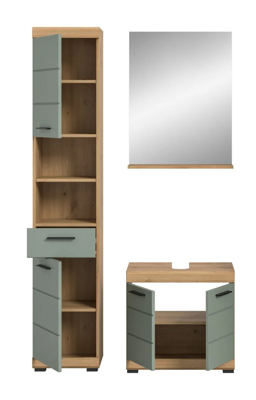 Badezimmer-Set Scout | Salbei / Artisan Eiche | 3-teilig