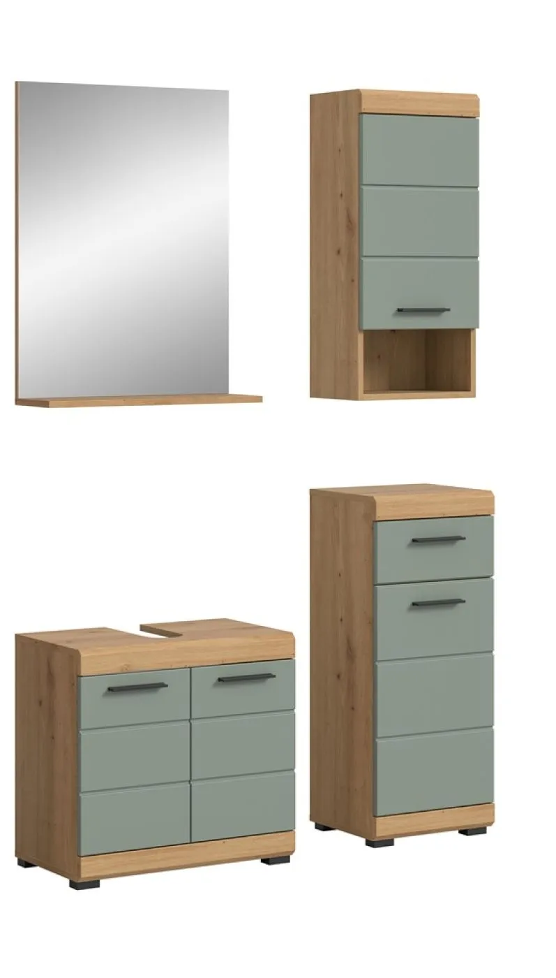 Badezimmer-Set Scout | Salbei / Artisan Eiche | 4-teilig 2a