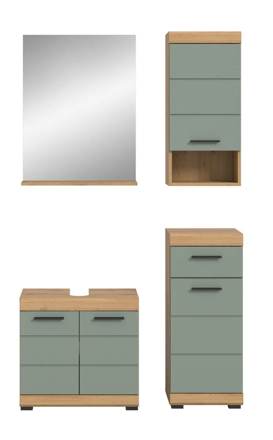 Badezimmer-Set Scout | Salbei / Artisan Eiche | 4-teilig 2a