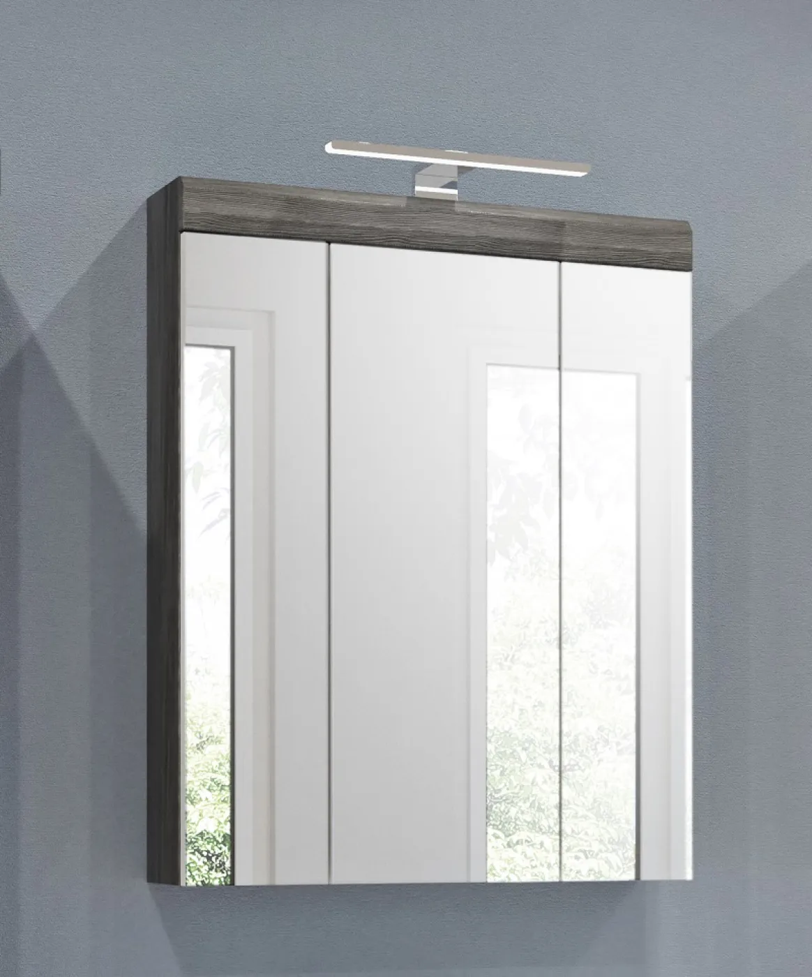 Badezimmer-Set Scout | weiß Hochglanz / rauchsilber | 5-teilig | LED Beleuchtung
