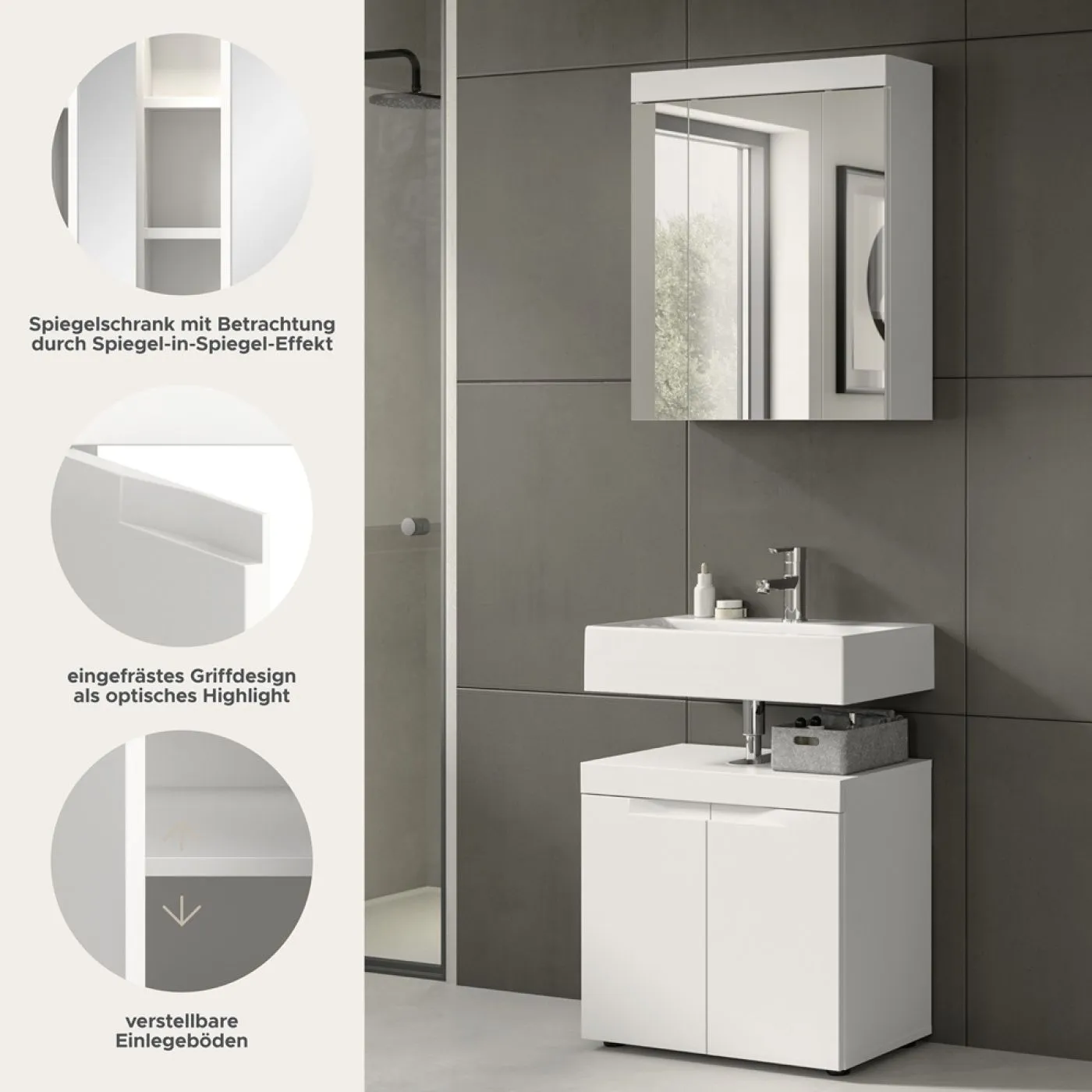 Badezimmer Set Viana | 2-teilig | weiß