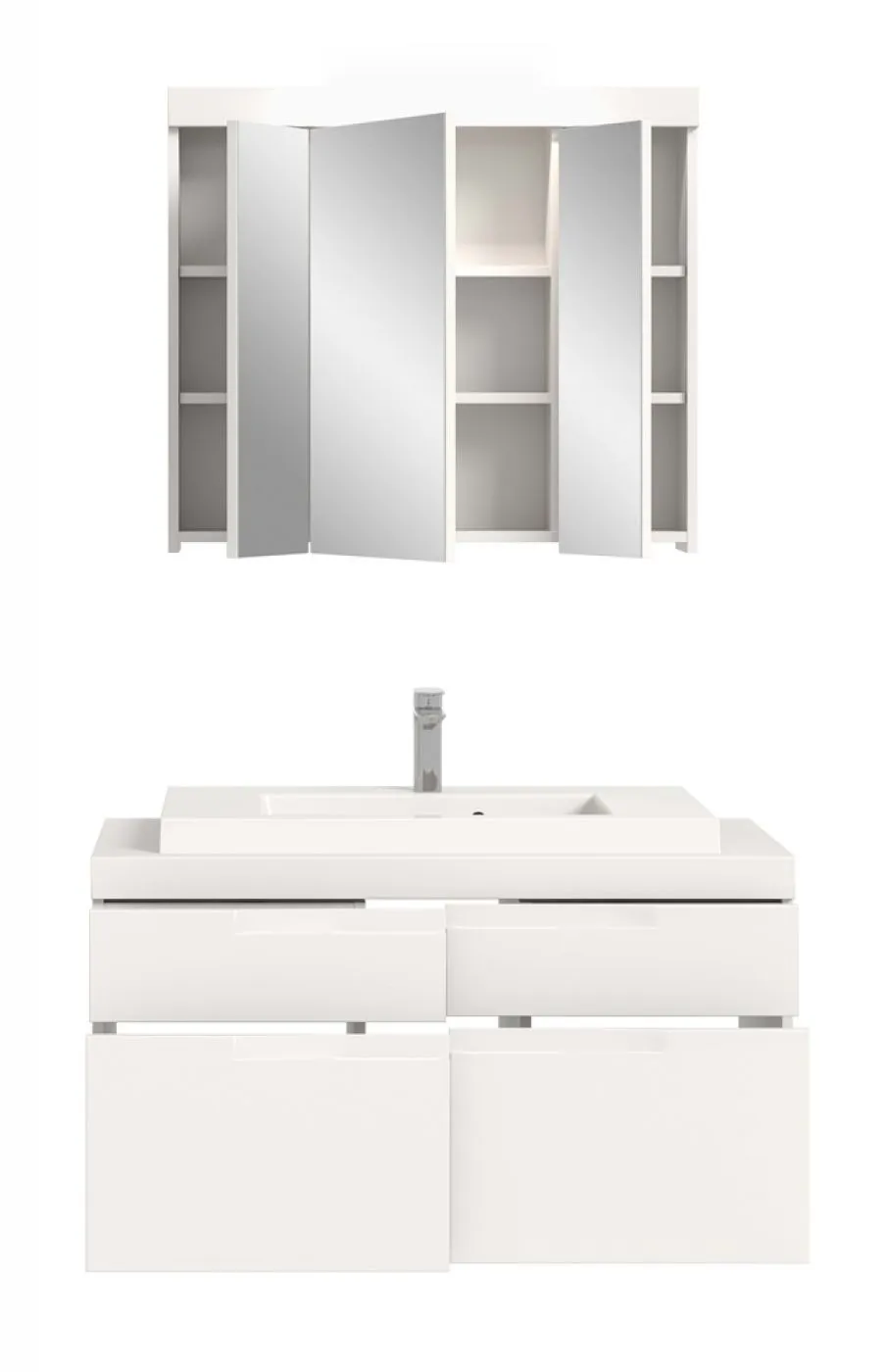 Badezimmer Set Viana | 2-teilig | weiß | inkl. Waschbecken