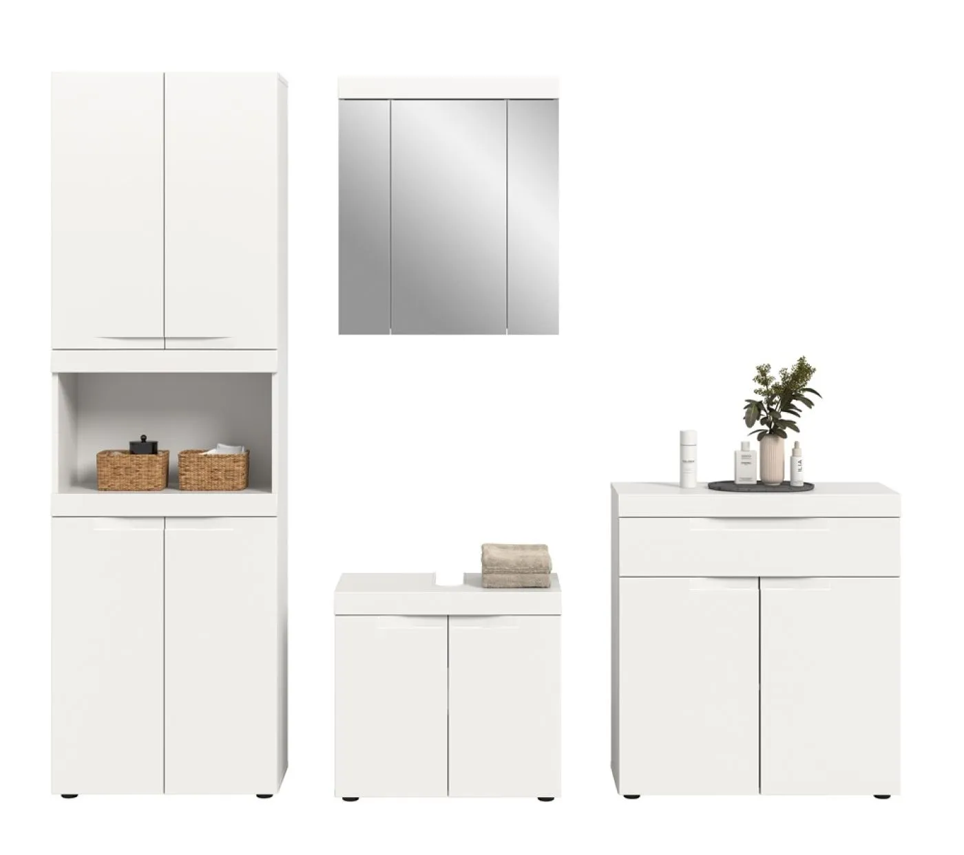 Badezimmer Set Viana | 4-teilig | weiß
