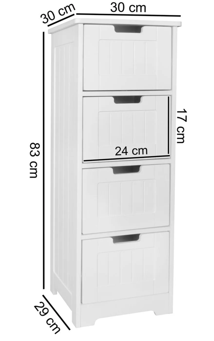Badezimmerschrank Luis | mit Schubläden | weiß matt