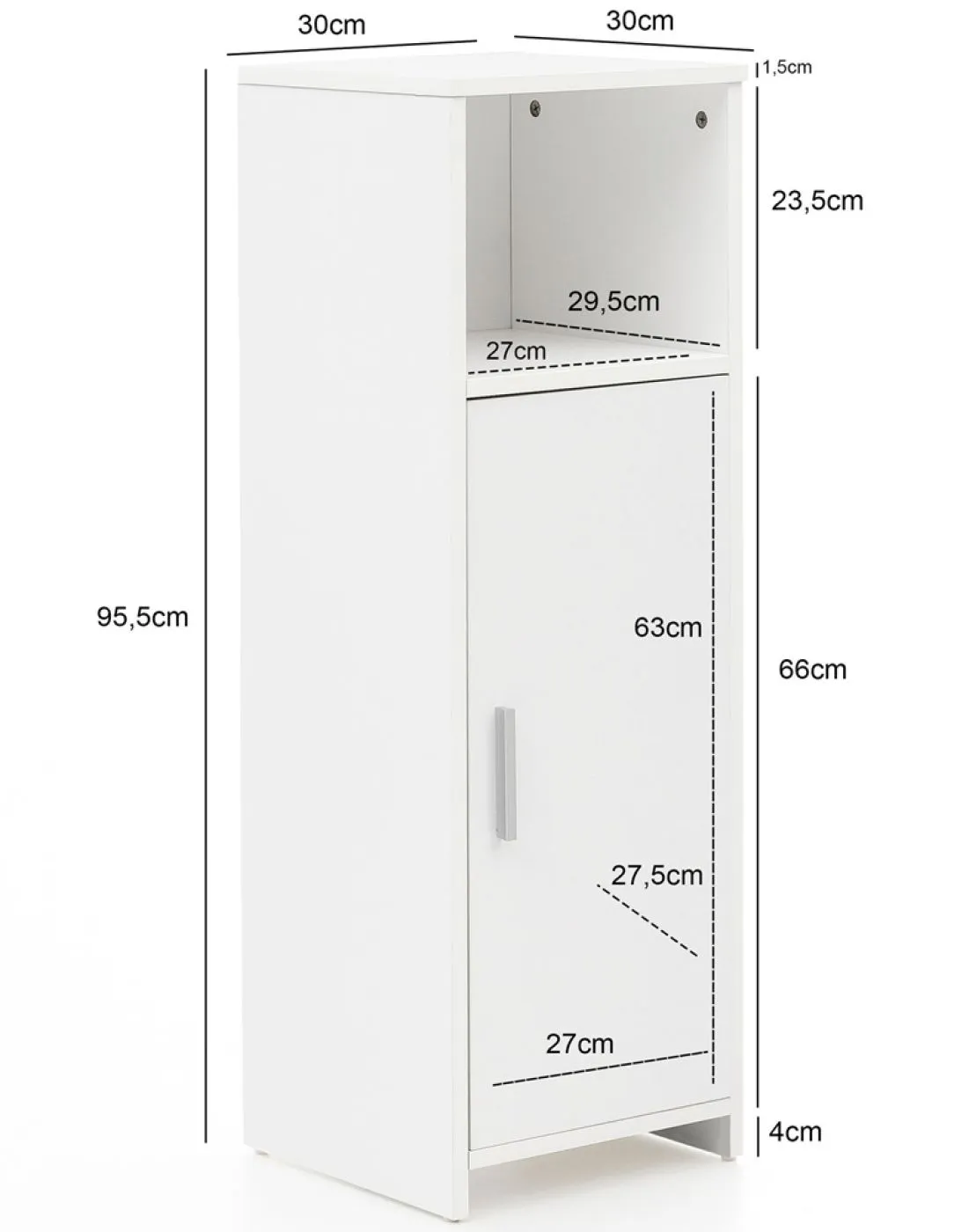 Badezimmerschrank Xavienne | mit Schubläden | weiß