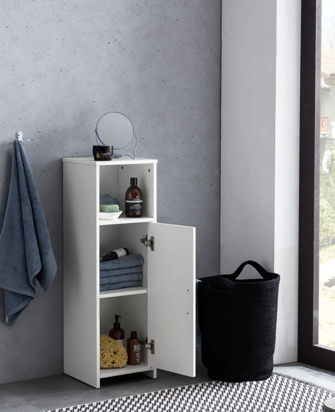 Badezimmerschrank Xavienne | mit Schubläden | weiß