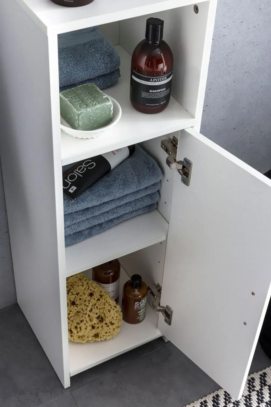Badezimmerschrank Xavienne | mit Schubläden | weiß