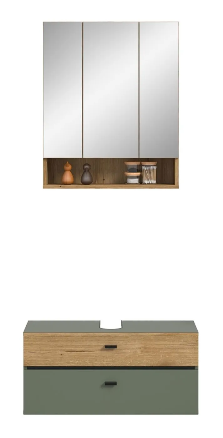 Badkombination Bad Set Aqua | 2-teilig | Sage Green / Evoke Oak ohne