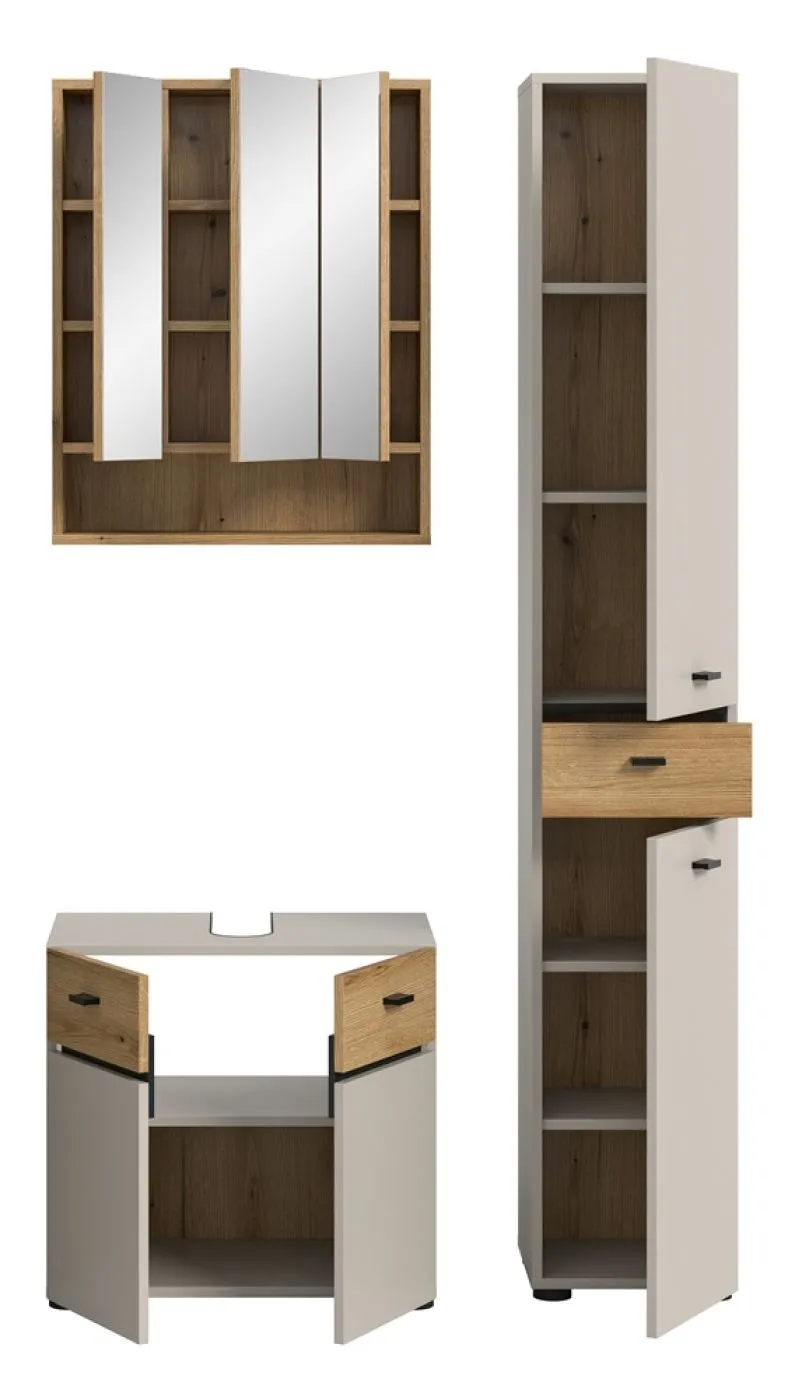 Badkombination Bad Set Aqua | 3-teilig | Kaschmir / Evoke Oak