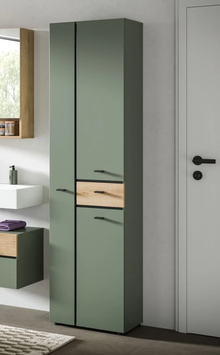 Badkombination Bad Set Aqua | 3-teilig | Sage Green / Evoke Oak mit