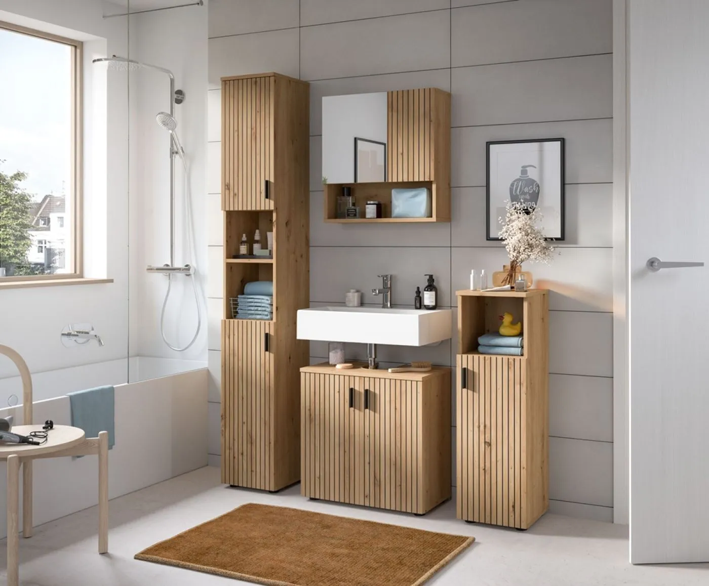 Badkombination Mone 1 | 4-teilig | Artisan Oak