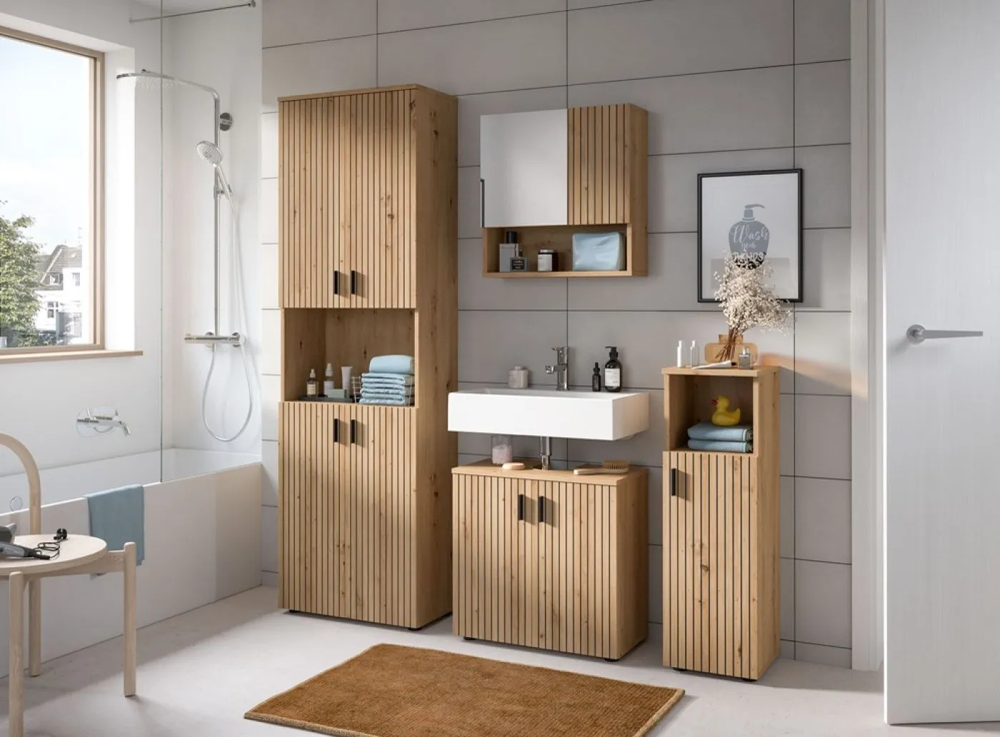 Badkombination Mone | 2-teilig | Artisan Oak ohne Aufsatzleuchte