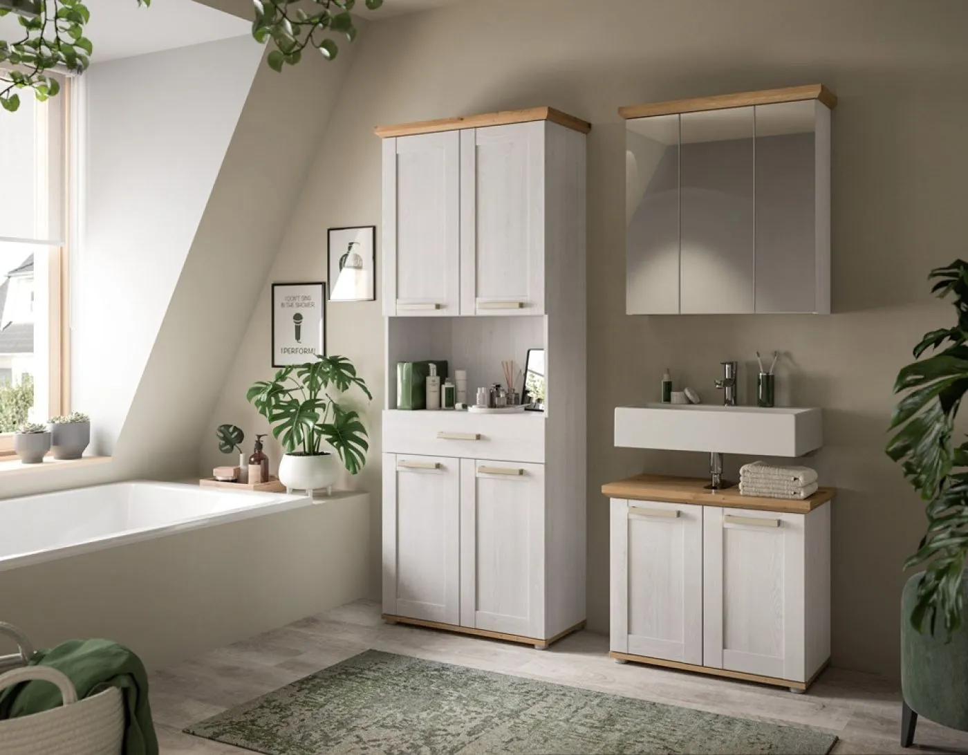 Badkombination Verona 1 | 3-teilig | Sibiu Larche / Artisan Eiche
