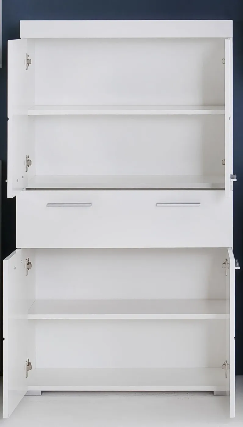 Badschrank Badkommode breit Amanda | weiß Hochglanz
