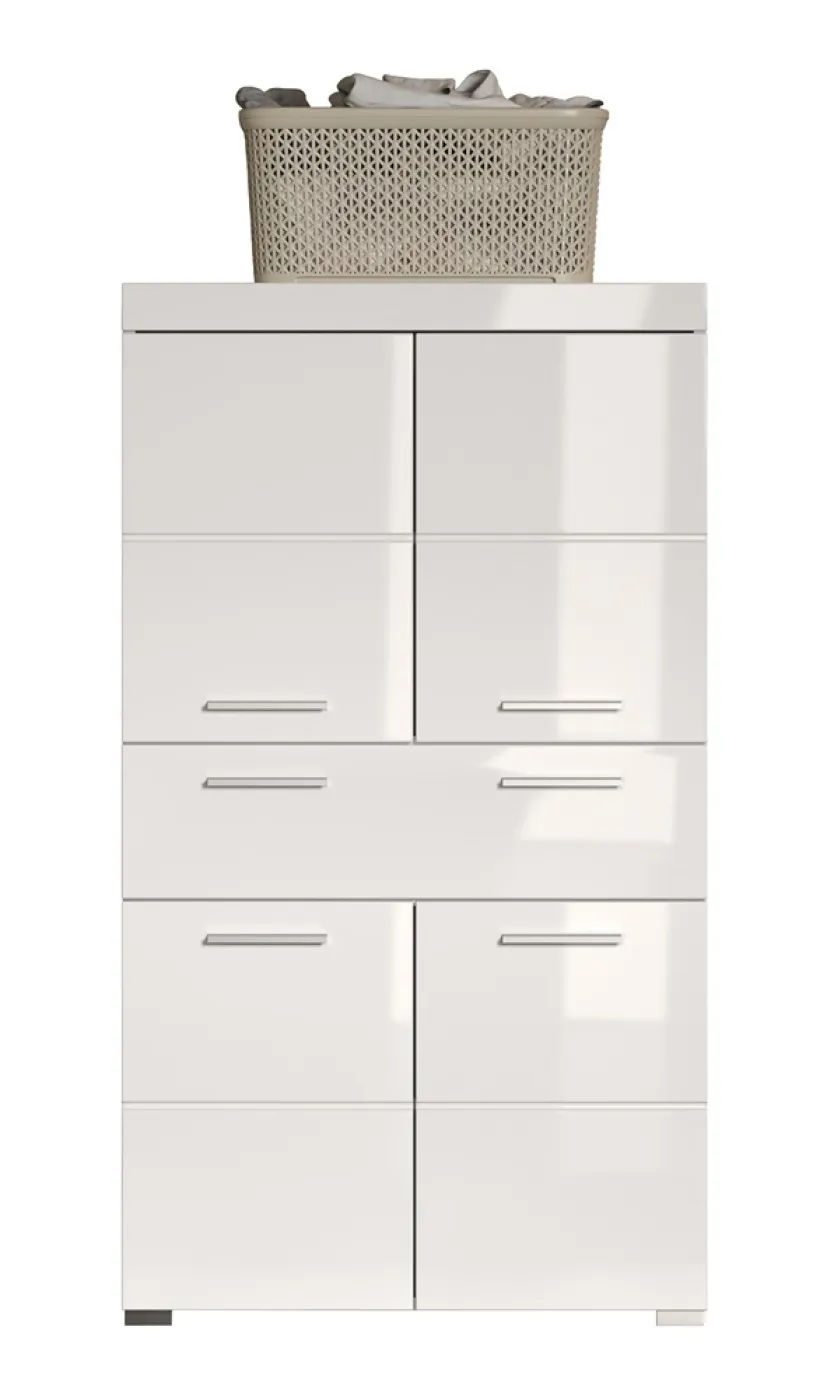 Badschrank Badkommode breit Amanda | weiß Hochglanz
