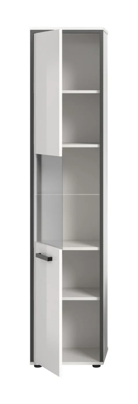 Badschrank Kojak 2 | weiß / weiß Hochglanz | mit Beleuchtung