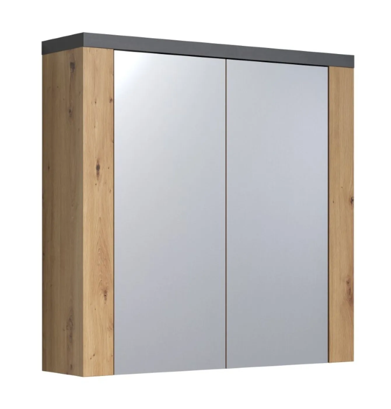 Spiegelschrank Bad Follow | Artisan Eiche / Matera grau mit LED Aufsatzleuchte