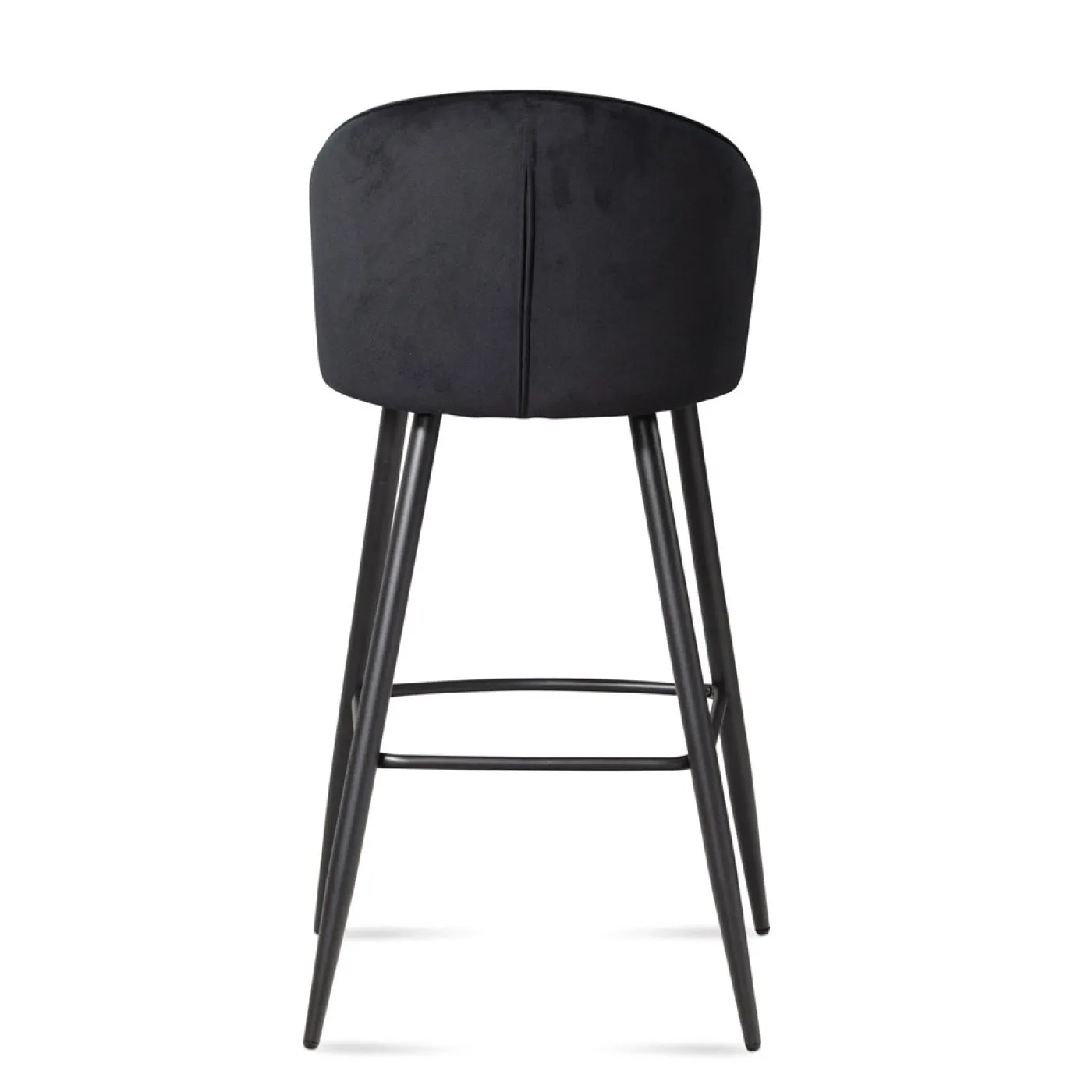 Barhocker 2er Set Shella | mit Fußablage | samt | schwarz
