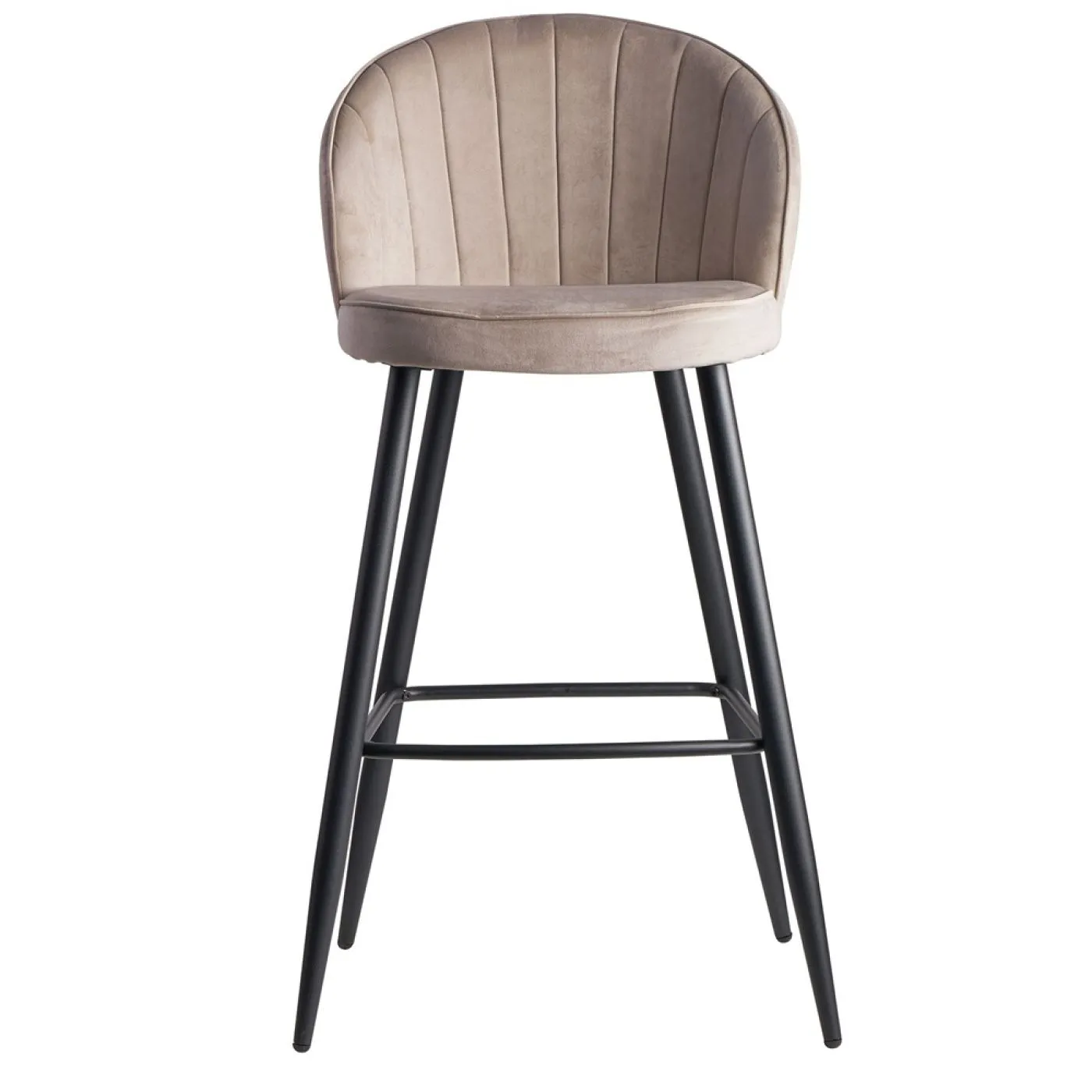 Barhocker Shella | mit Fußablage | samt | beige