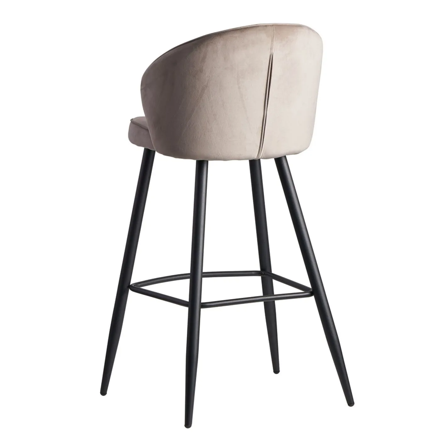 Barhocker Shella | mit Fußablage | samt | beige