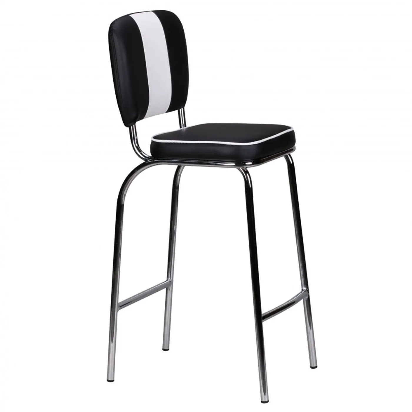 Barstuhl Deni | Retro Vintage | schwarz / weiß