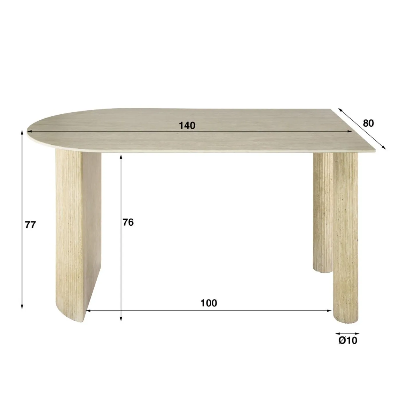 Bartisch Devo | 140 cm | Keramik | Travertin