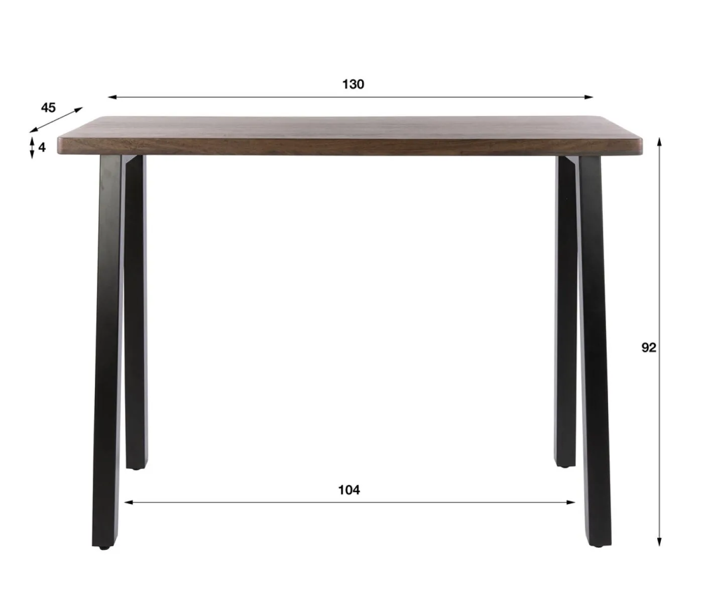 Bartisch Lucia | Akazie massiv | braun | 130cm