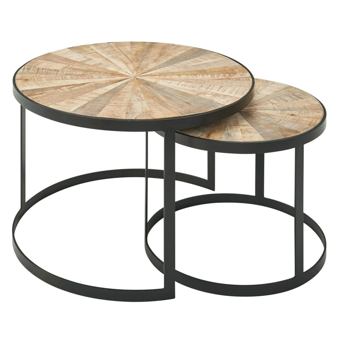 Beistelltisch Set Braslo 2-teilig | | Ø60/Ø44 | Mango massiv / schwarz