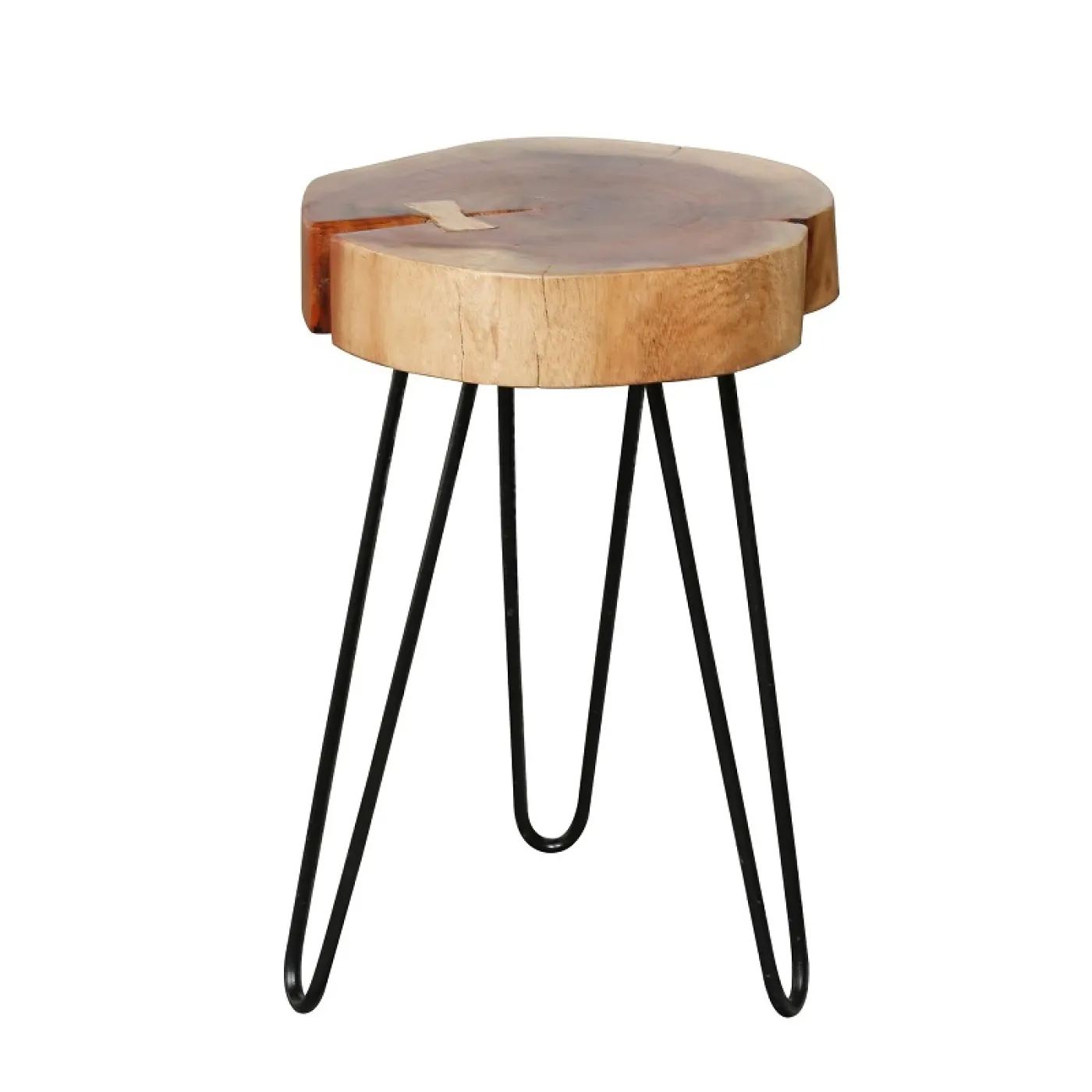 Beistelltisch Set Mor 2-teilig | Akazie massiv | 32x32 | Baumstamm