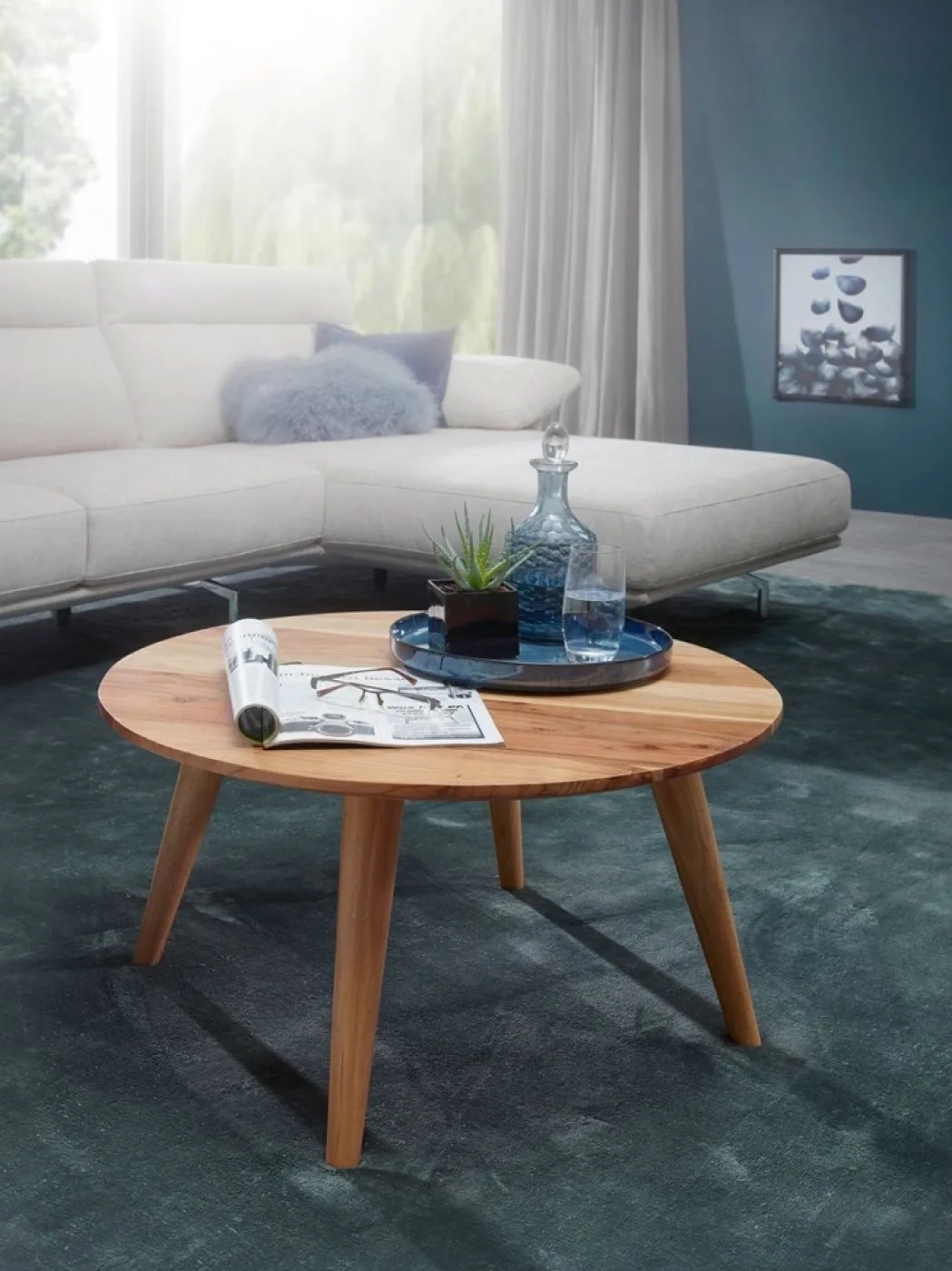 Couchtisch Boha | Ø 75 | Akazie Holz massiv | braun