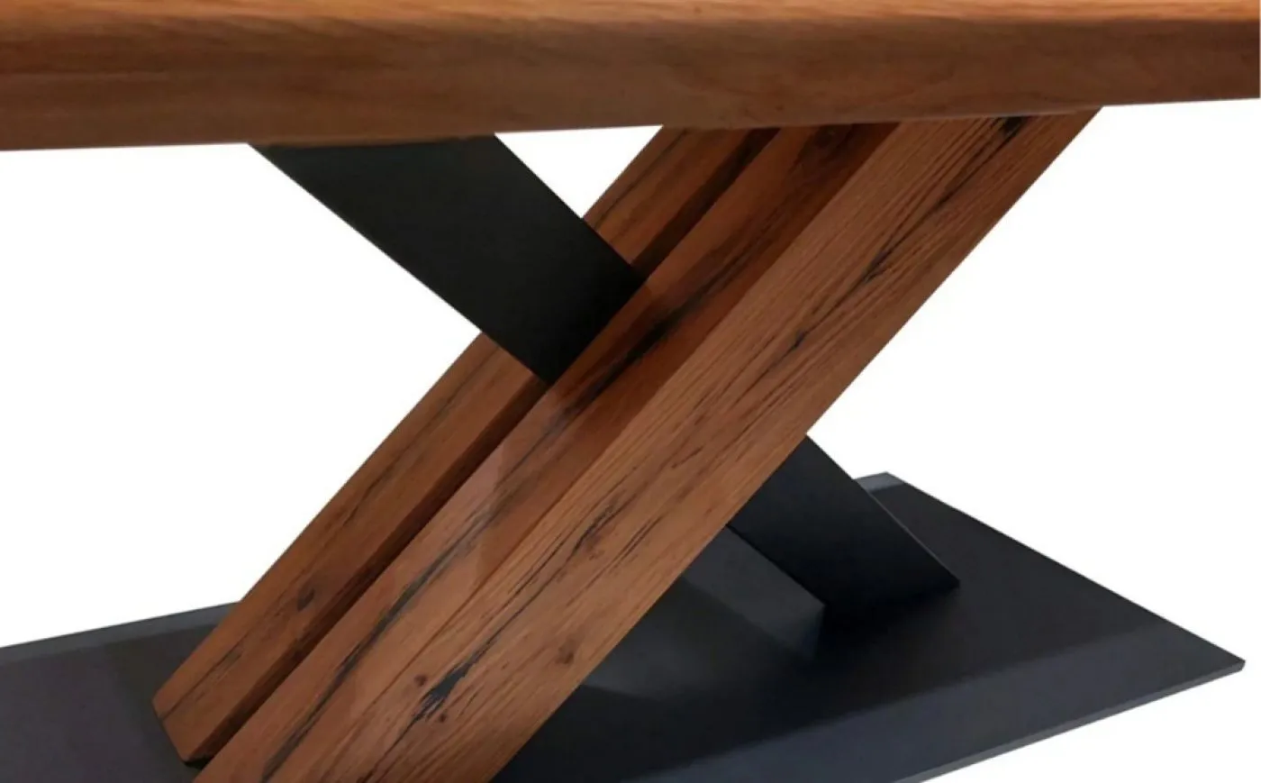Couchtisch Camden | Eiche massiv | 110 cm | Eiche / schwarz