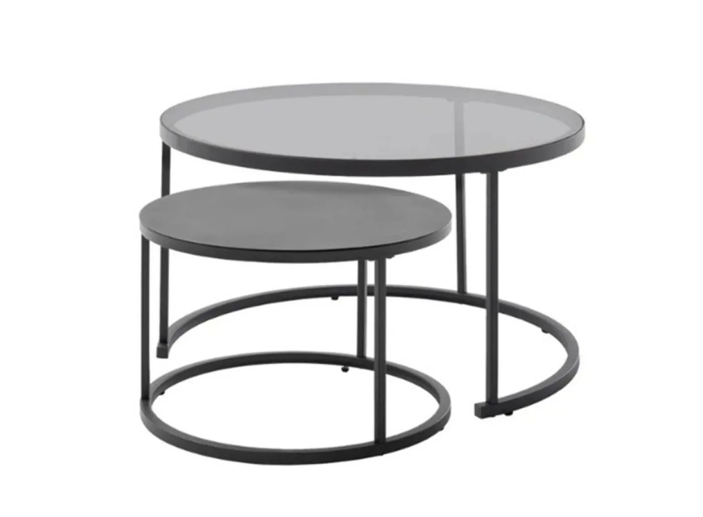Couchtisch Chester | 2-teilig | grau / schwarz