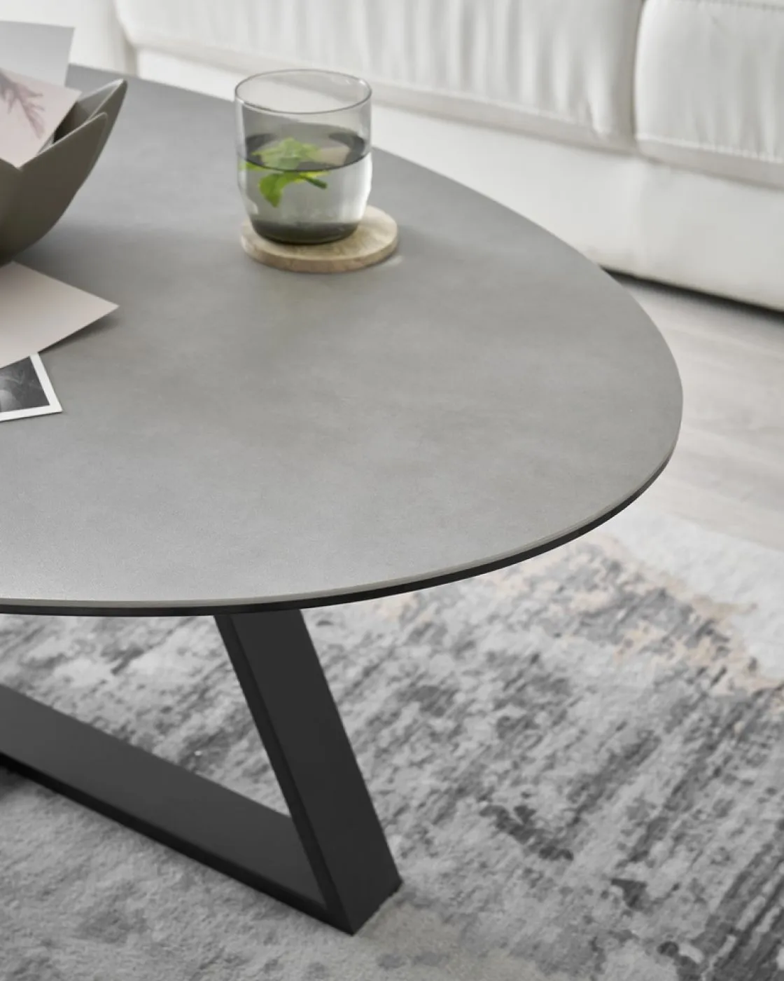 Couchtisch Elbing | grau / schwarz