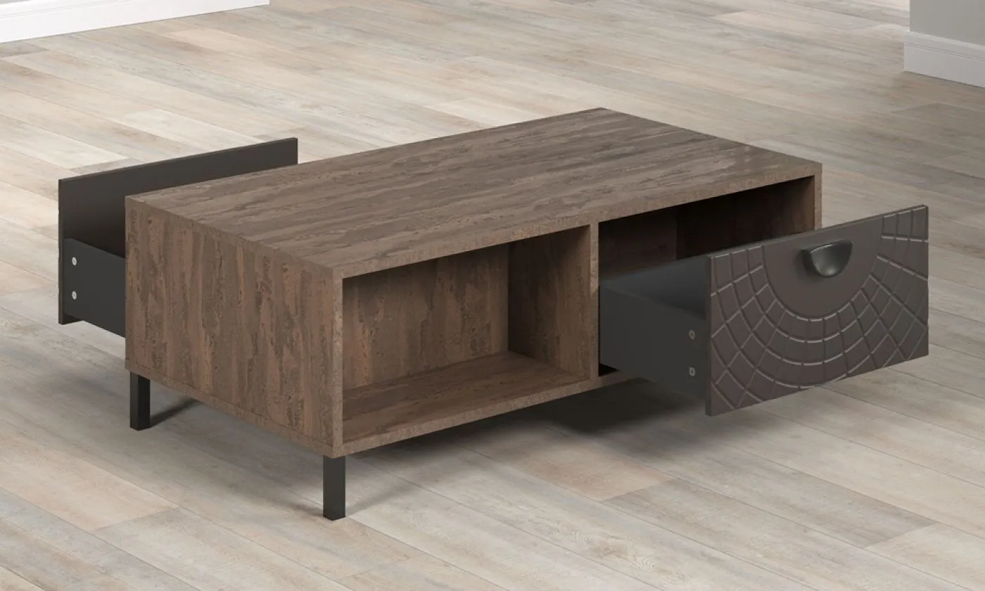 Couchtisch Fusion | Wohnzimmertisch | Rostoptik Rusty Flow / Perlbronze