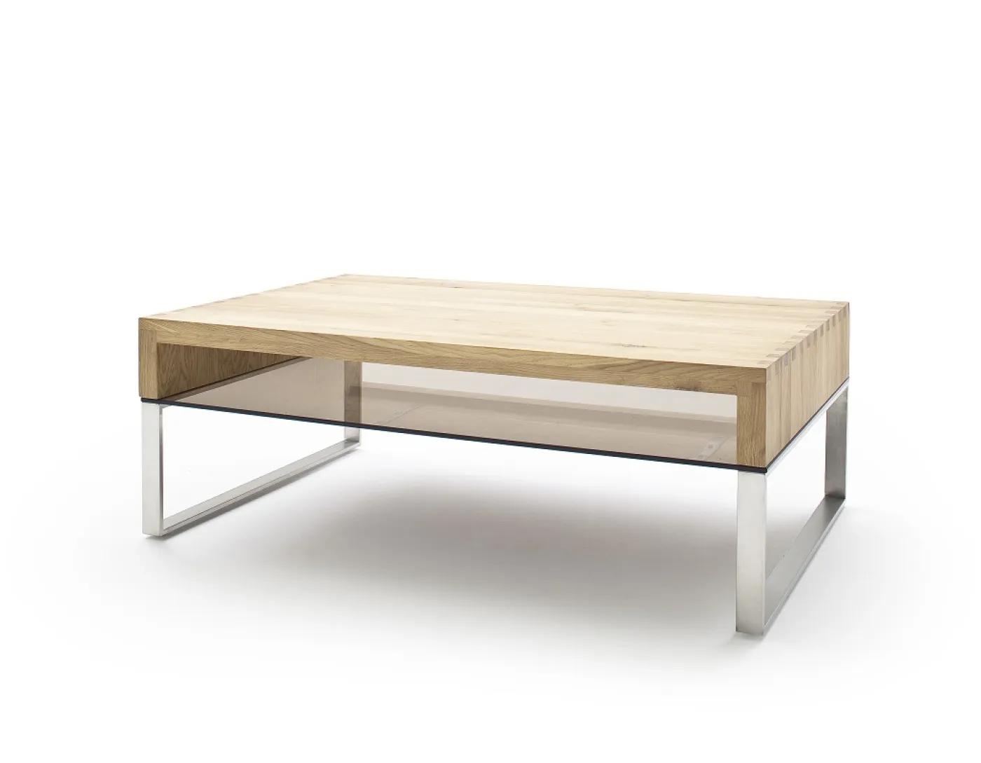 Couchtisch Hilary | Asteiche massiv | mit Glasplatte | 110x70 | Eiche
